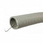 Труба ПВХ гофро с зондом D16(100м) сер КУСОК 1,25м