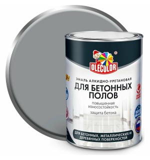 Эмаль для бетонных полов ПРОФИ алк/уретан серая 0,8 кг /OLE COLOR/