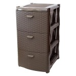 Комод пластм. 3-х секц. Коричневый РОТАНГ