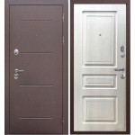 Дверь мет. Толстяк 10см (960L) левая медный антик Белый ясень