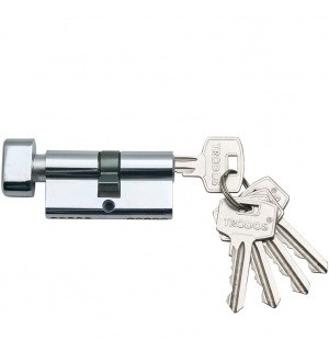 Цилиндр ЦАМ ЦМВ 80(40/40)-5К(англ.ключ) вертушка  (хром) СТАНДАРТ