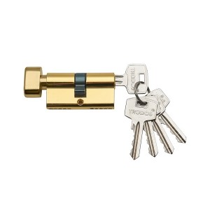 Цилиндр ЦАМ ЦМВ 100(50/50) 5K (ключ перф.вертушка)  золото TRODOS