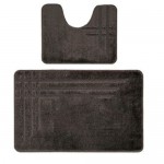 Коврик для ванной 2шт 50*80 см серый LINEA 168