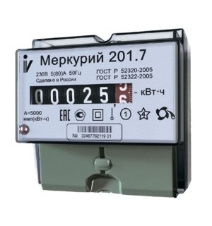 Счетчик Меркурий 201.7 однотарифный 1кл