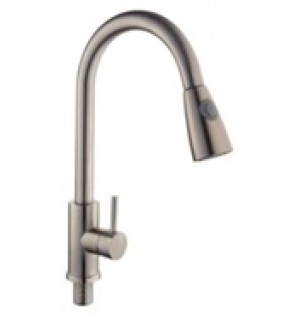 Смеситель д/кухни aQuaDv 520-05,однорычажный,выдвиж. излив 44см,карт 40мм,гайка,нерж.сталь