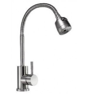 Смеситель д/кухни АМУР  с гибким гусаком,однорычажный,карт 35мм,гайка BY 2020-В2
