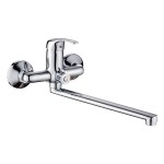 Смесит. ванны Gota Rocio G064710 Teruel однорычажный,излив 30см,карт 35мм,нерж.сталь,эксцентрики