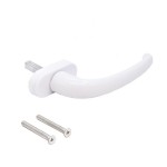 Ручка для пластиковых окон ЛУНА (HOPA) штифт 35 мм белая, Упакованная (1/100шт.)