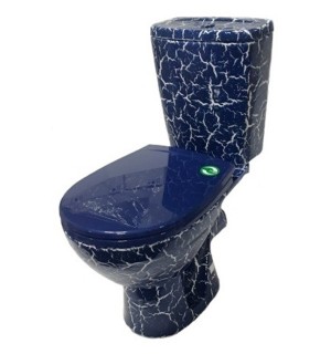 Унитаз-компакт Соло Синий кракелюр выпуск гориз. Rosa (КСФ)