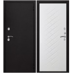 Дверь мет. БЕРЛИН ТЕРМО букле черный (870L) левая белая ВМР
