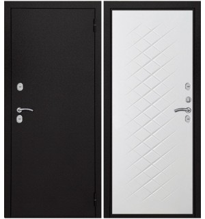 Дверь мет. БЕРЛИН ТЕРМО букле черный (870L) левая белая ВМР