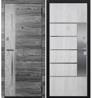 Дверь мет. ЛИРА толщ 106мм, мин вата букле серый Имидж ясень ривьера 970R правая