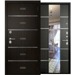 Дверь мет. РИВЬЕРА толщ 106мм, мин вата муар черный САМСОН венге 970R правая