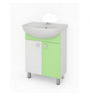 Тумба+умыв. Домино Фисташка 55*85*30см.+ умыв Уют 55/Эрика55