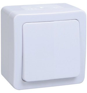 Выключатель 1-кл. ОП Гермес Plus 10А IP54 ВС20-1-0-ГПБ бел. IEK EVMP10-K01-10-54-EC