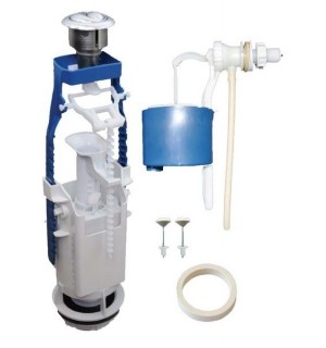 Комплект арматуры АБ-77.54.14,3 боковая 2-ая кнопка хром (Псков)