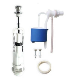 Комплект арматуры АБ-110.54.14,3 боковая,кнопка хром шток.клапан(Псков)