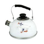 Чайник эмаль 3,5л. со свистком бел/черн гуси