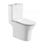 Унитаз-компакт Azario FRETTA ROUND безободковый,прямое сиденье микролифт