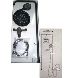 Смеситель для ванны RUSANT картридж d35,излив короткий с тороп.душем графит(латунь)