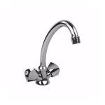 Смеситель для кухни CASCATA SERRA двуручный керам.затвор хром