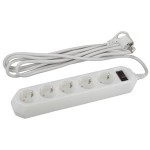 Удлинитель 5*5м +выкл  2Р+РЕ/5метра белый USF-5es-5m-W