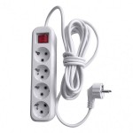 Удлинитель 4*5м с выкл белый ПВС 3*1 STEKKER