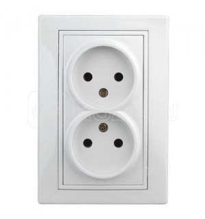 Розетка 2-м скрытая 16А PLano 1-204-01 IP20 250B 2*2Pбел