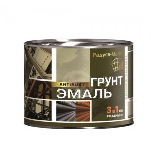 Грунт-эмаль по ржавчине 3в1 черная/6кг/Радуга/