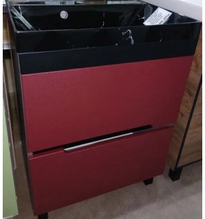 Тумба+умыв. Нуар 600 + умывальник Моцарт 600 (черный мрамор)