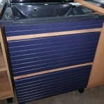 Тумба+умыв. Сальвадор темно-син/дерево 650 + умывальник Амадей 650 (черный металлик)