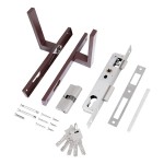 Замок врезной с ручкой 8520.01.8017  85мм, для КАЛИТКИ кл/кл коричневый стандарт/20