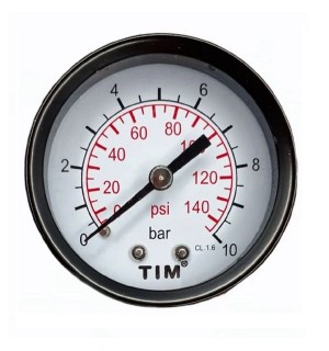 Манометр аксиальный д/станций 10 атм  1/4 TIM (Y-50T-10)