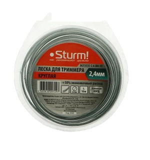 Леска для триммеров 2,4мм BGT3535-2.4-OМ-10 10м Круг металл корд,блистер STURM!