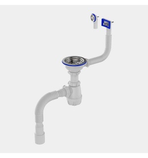 Сифон Aquant  B0178-20-MR с выпуском 3 1/2 с гофр 40*40/50