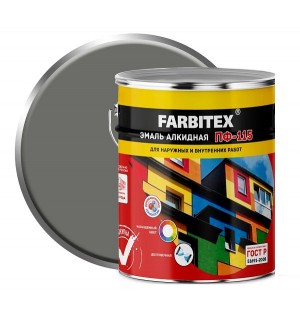 Эмаль ПФ-115 светло-серая 5кг/1шт FARBITEX