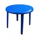 Стол пластм. круглый синий (900х900х750)