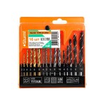 Набор сверл универсальный:6шт по металлу,5шт по бетону,5шт по дереву Sturm!