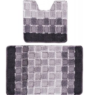 Коврик для ванной 2шт 50*80 см серый BAN SILVER 697