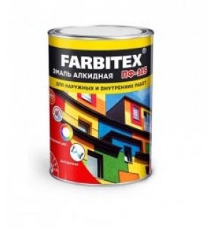 Эмаль ПФ-115 белая 1,8кг/6шт FARBITEX